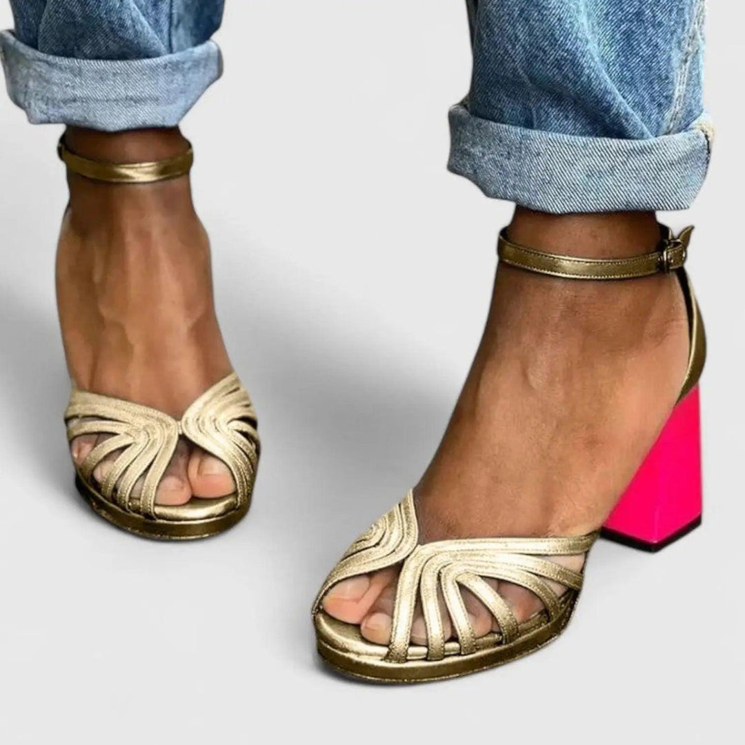 Ankle Strap Heel Sandals-Lunova Fashion