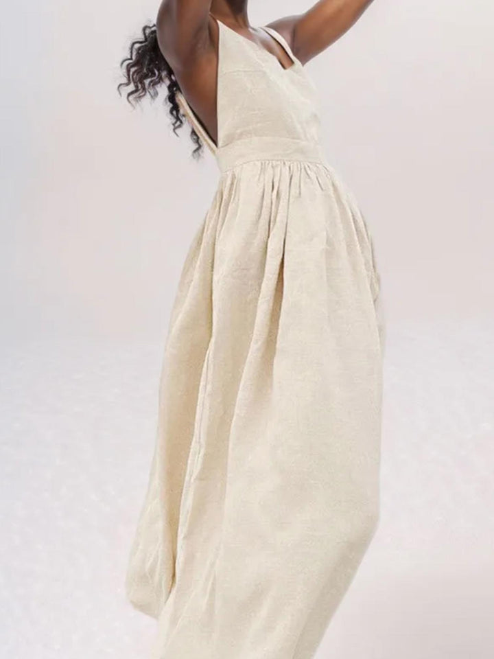 Backless Maxi Dress-Lunova Fashion