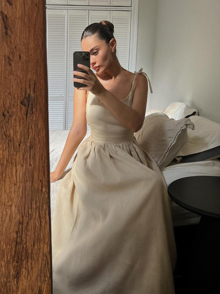 Backless Maxi Dress-Lunova Fashion