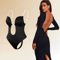 Woman wearing Black Backless Shapewear Bodysuit | Lunova