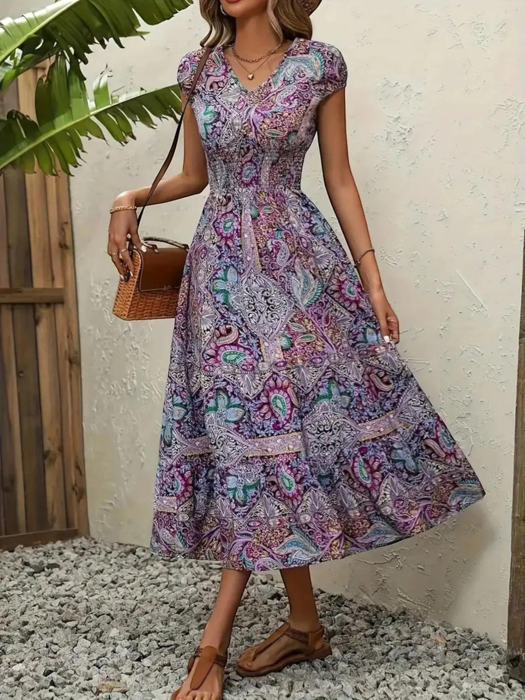 Bohemian Maxi Dress-Lunova Fashion