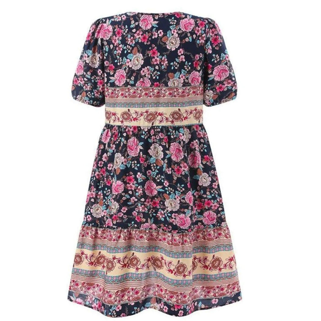 Bohemian Midi Dress-Lunova Fashion