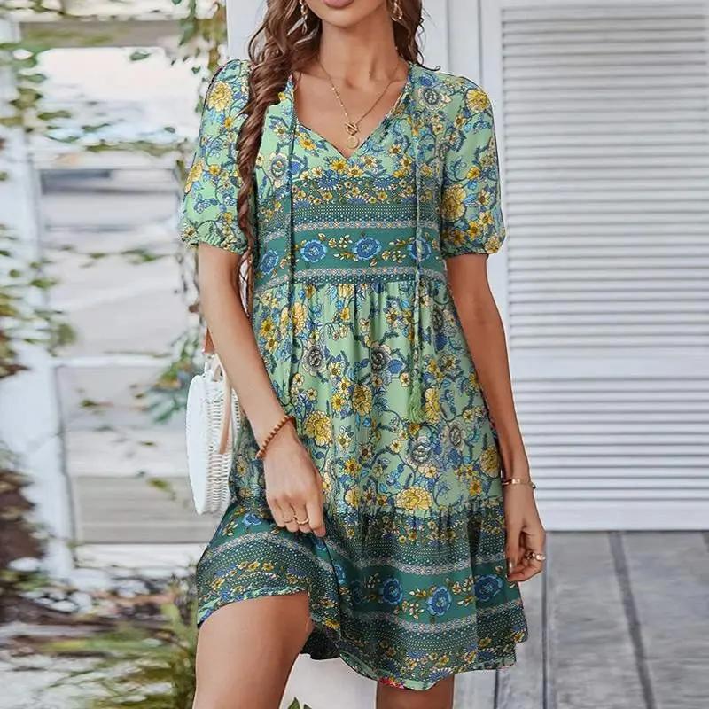 Bohemian Midi Dress-Lunova Fashion