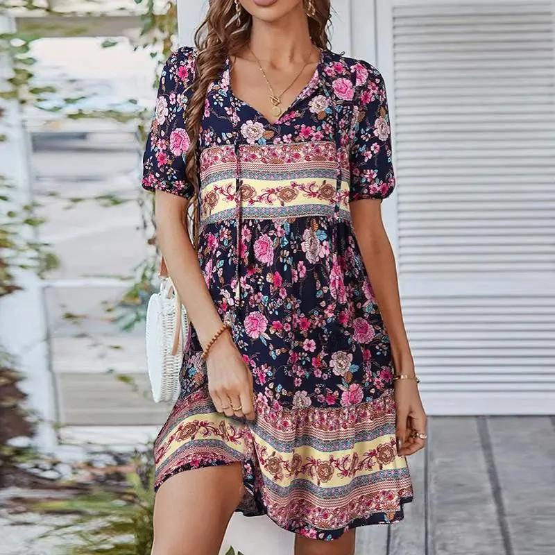 Bohemian Midi Dress-Lunova Fashion