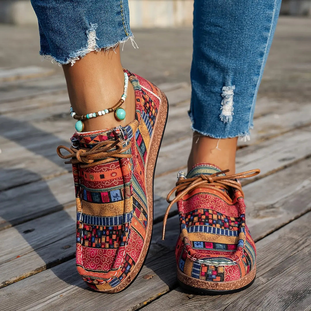Boho Lace-Up Flats with lace, lace-up — view 7 | Lunova
