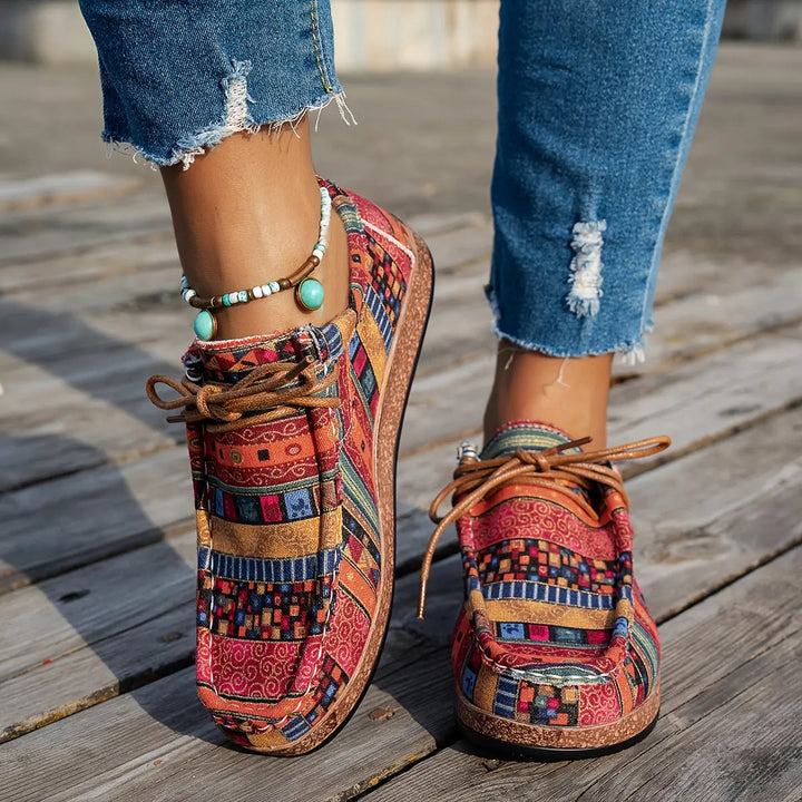 Boho Lace-Up Flats with lace, lace-up — view 7 | Lunova