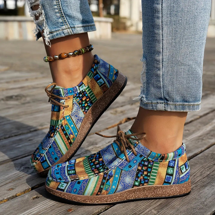 Boho Lace-Up Flats with lace, lace-up — view 4 | Lunova