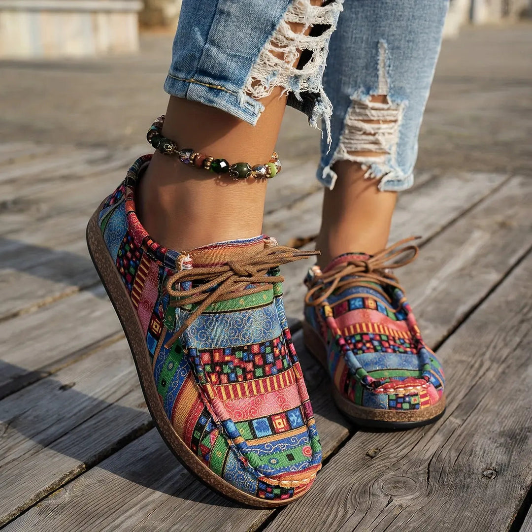 Boho Lace-Up Flats with lace, lace-up — view 6 | Lunova