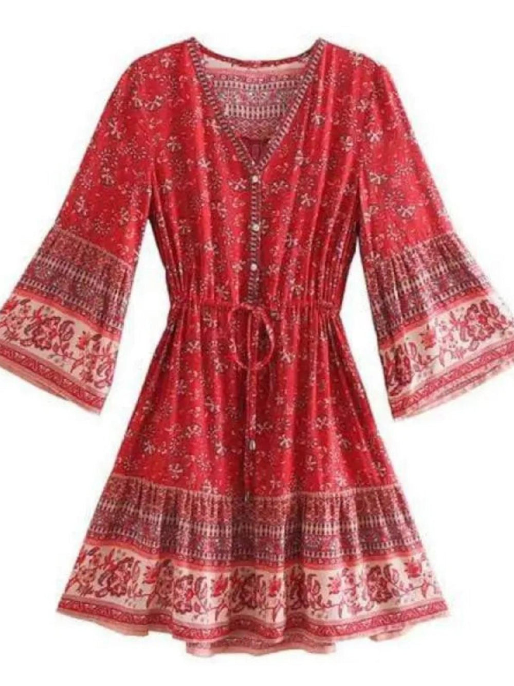 Boho Mini Dress-Lunova Fashion