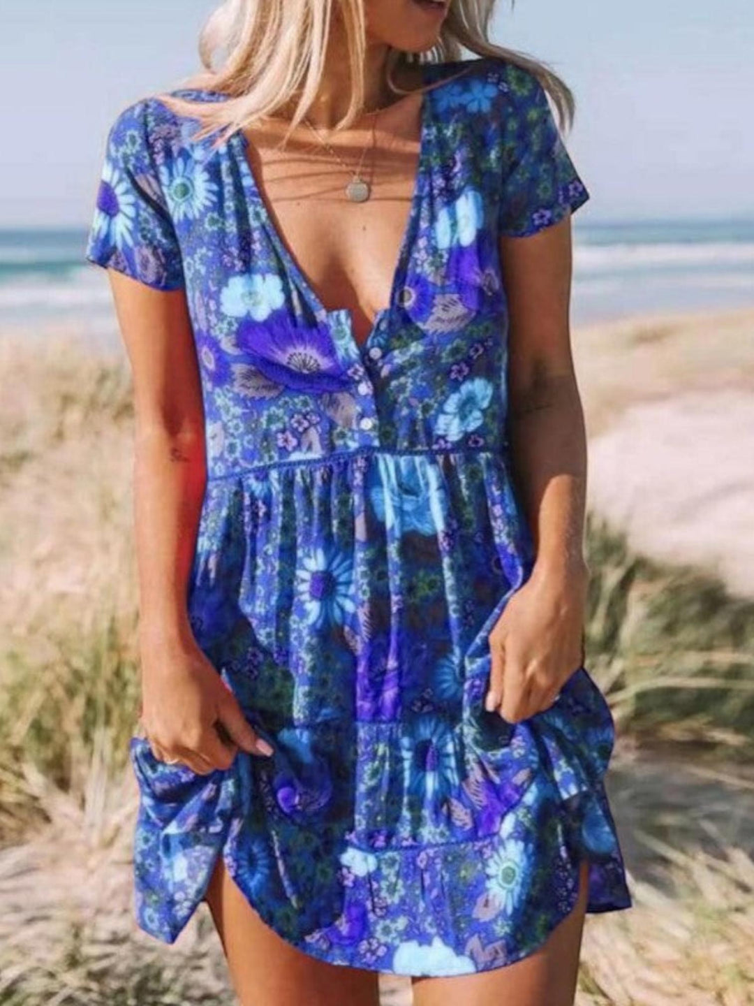 Boho Mini Dress-Lunova Fashion