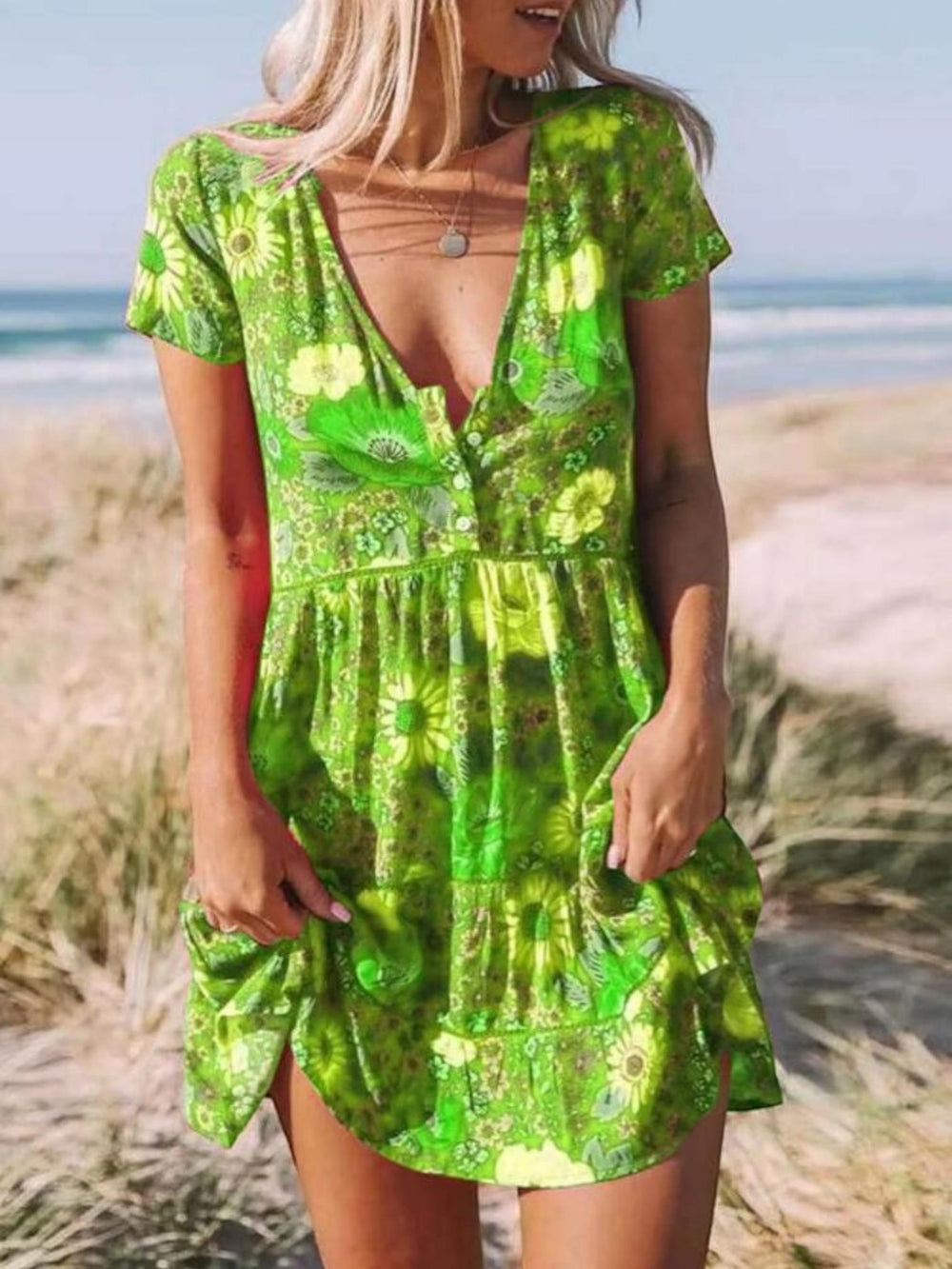 Boho Mini Dress-Lunova Fashion