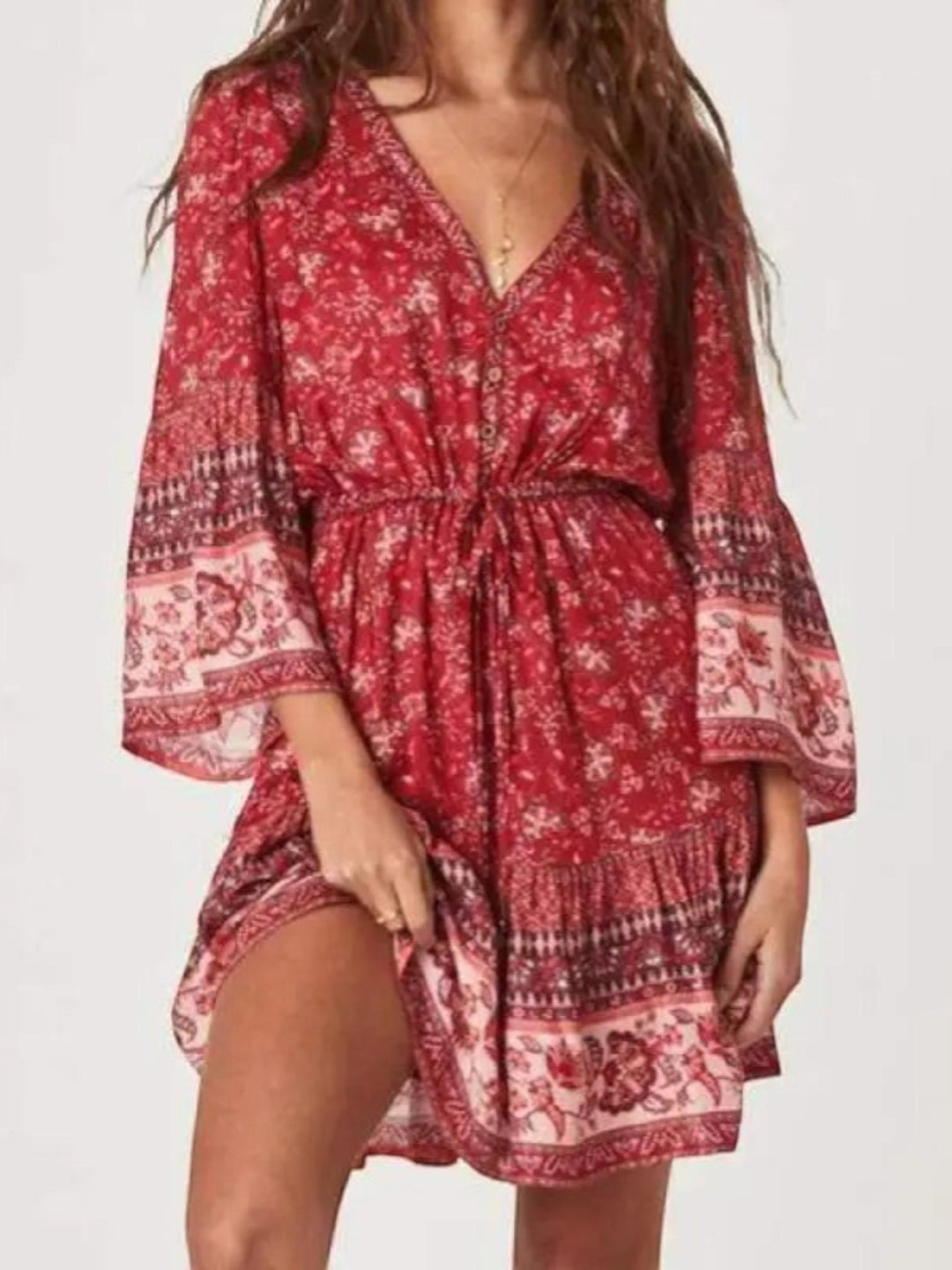 Boho Mini Dress-Lunova Fashion