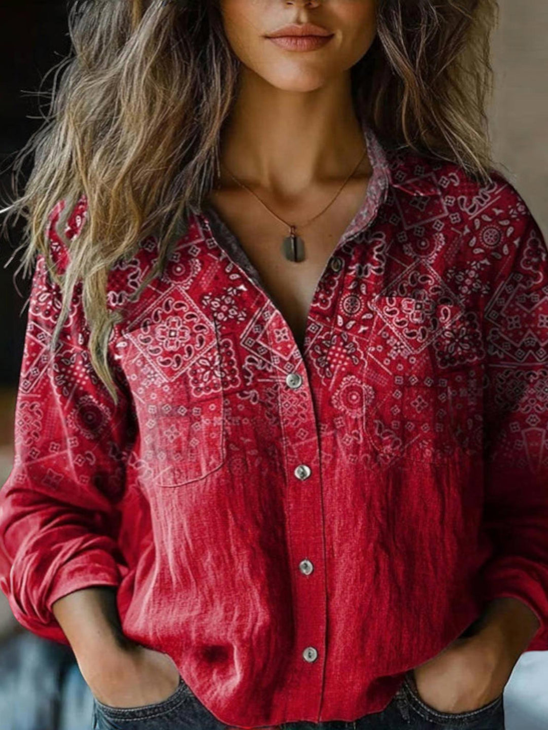 Boho Vintage Blouse-Lunova Fashion