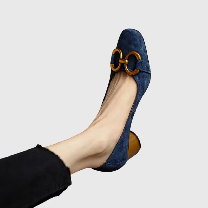 Buckle Block Heel Pumps with buckle — view 2 | Lunova