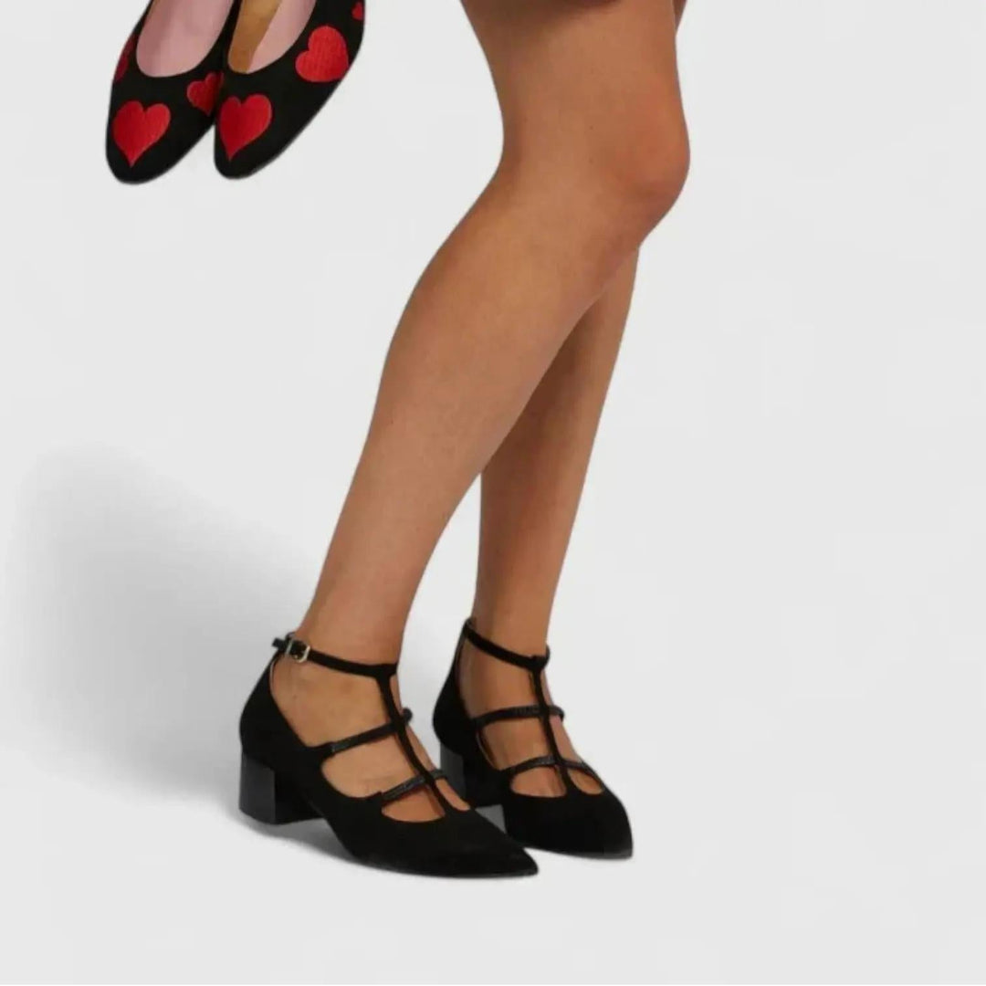 Caged Block Heel Pumps with cushioned, view 4