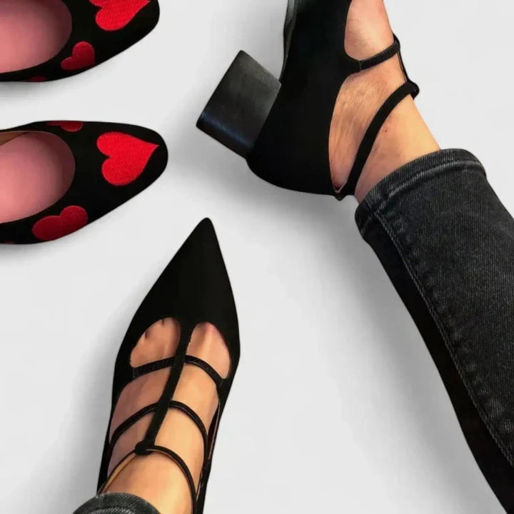Caged Block Heel Pumps with cushioned, view 5