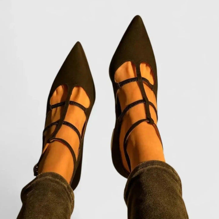 Caged Block Heel Pumps with cushioned, view 6