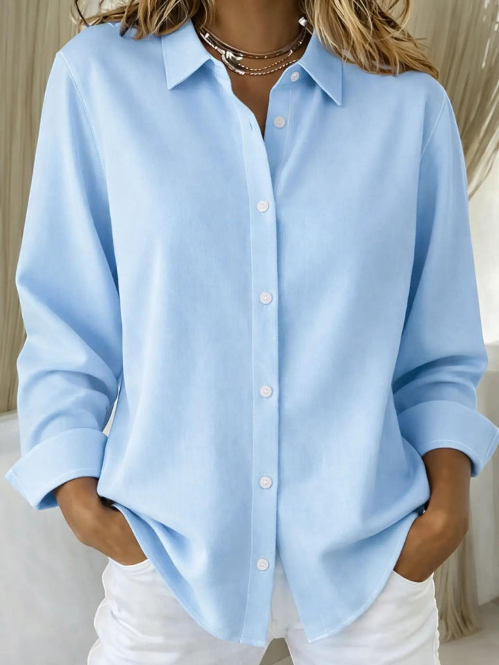 Blue Casual Button-Up Shirt