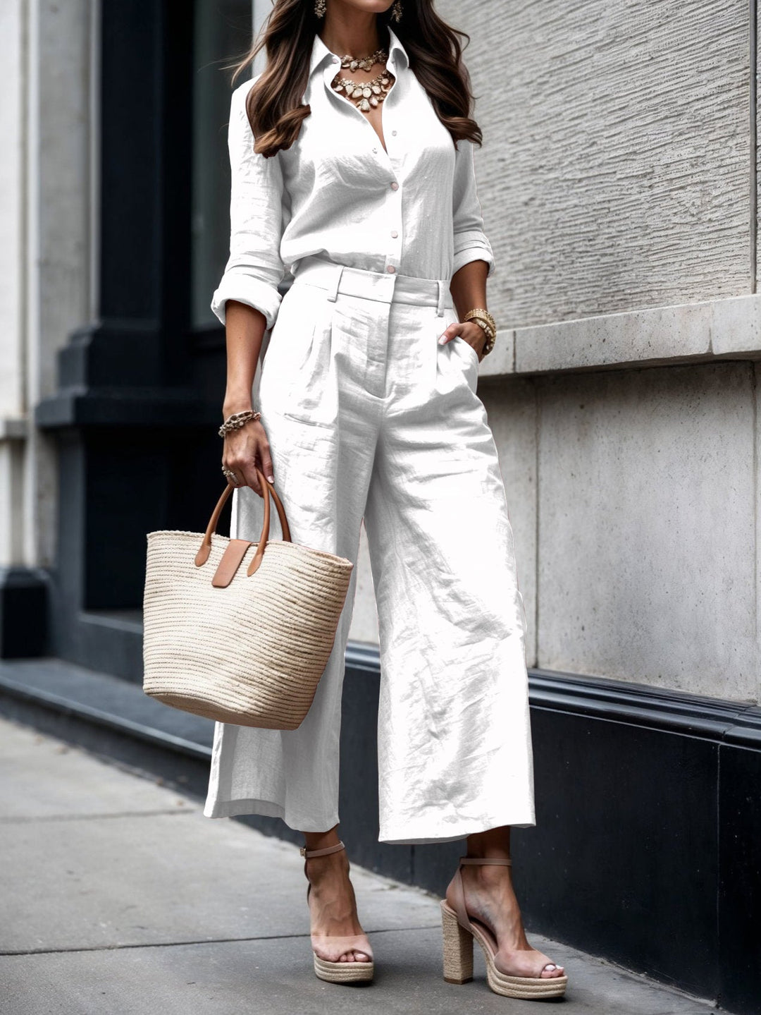 Woman wearing Chic Two-Piece Set — view 3 | Lunova
