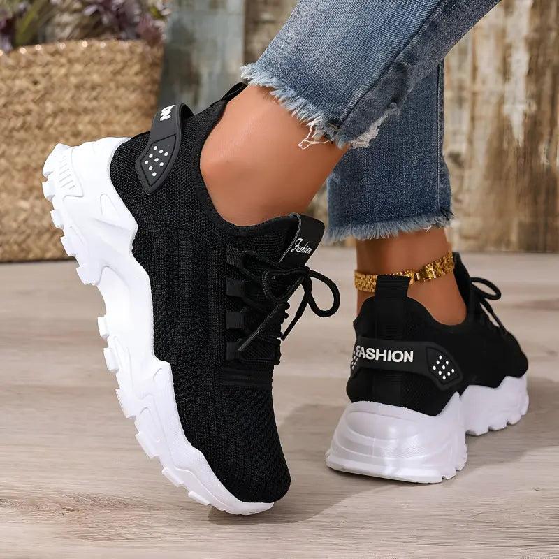 Chunky Mesh Trainers with cushioned — view 3 | Lunova