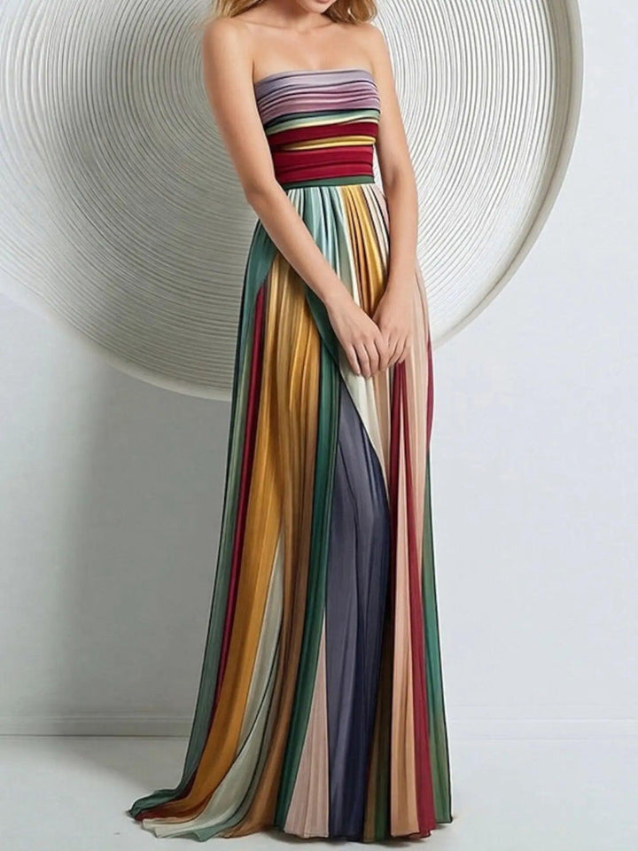 Colourful Maxi Dress-Lunova Fashion