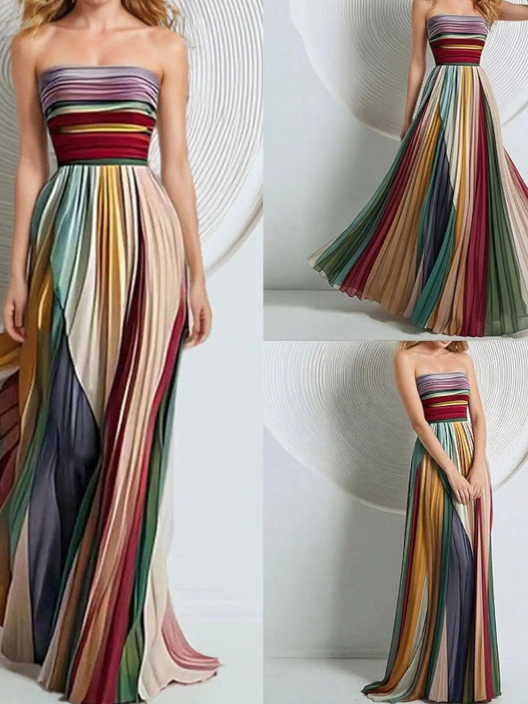 Colourful Maxi Dress-Lunova Fashion