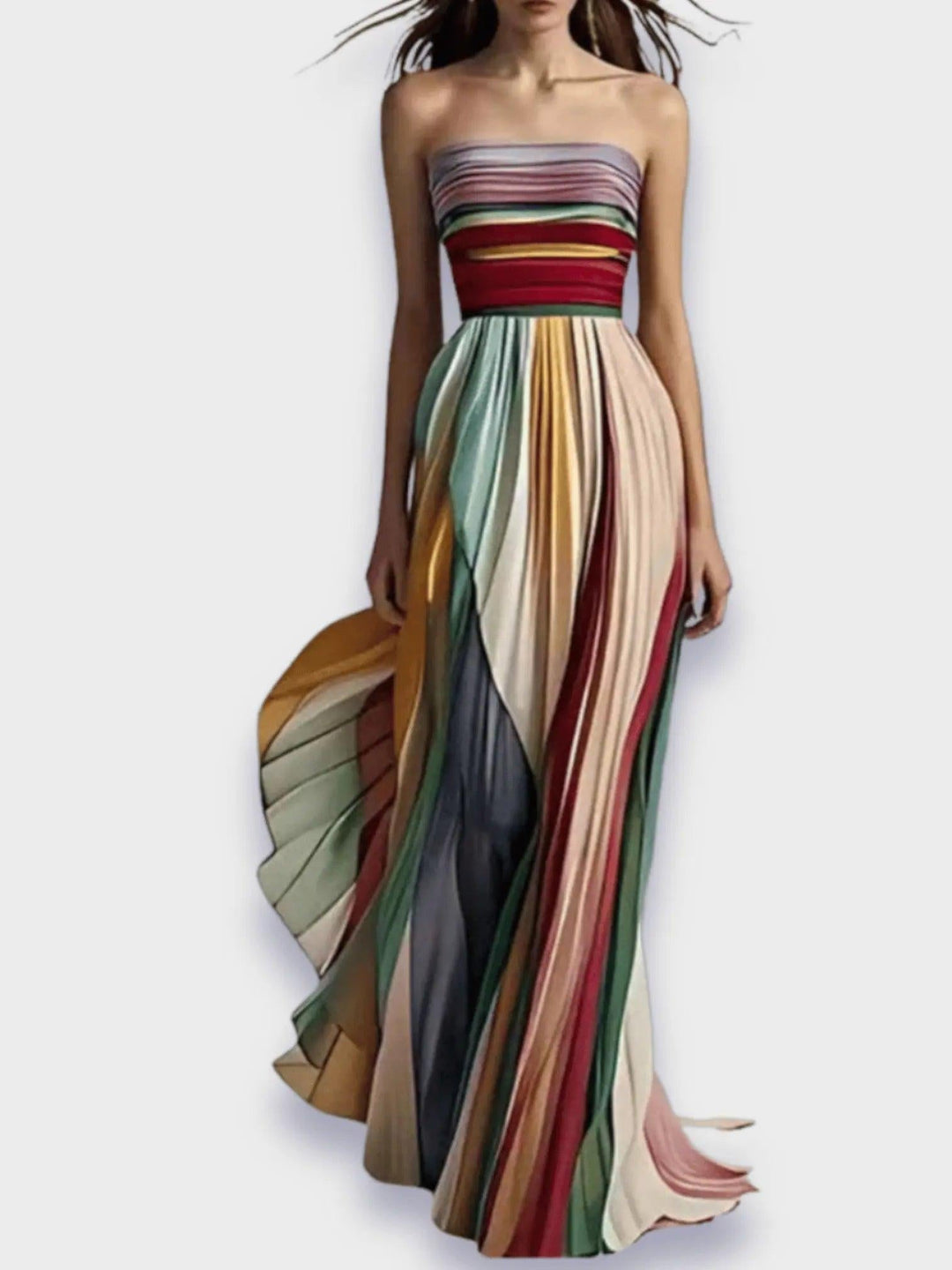 Colourful Maxi Dress-Lunova Fashion