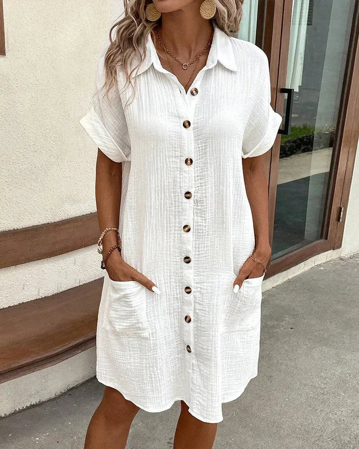 Woman wearing Comfort Midi Dress with relaxed, flowing | Lunova
