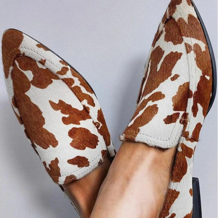 Brown Cow Print Loafers