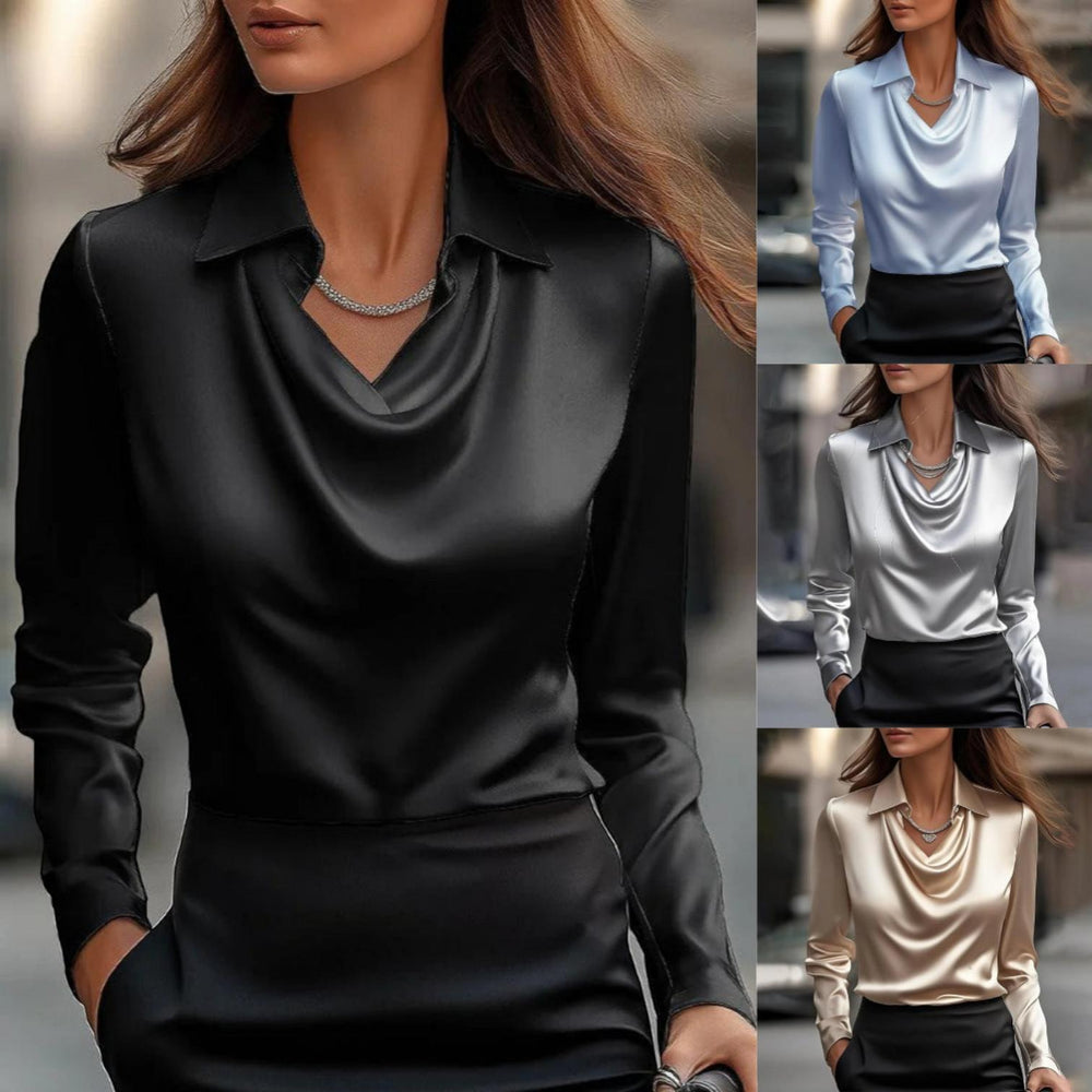 Cowl Neck Blouse-Lunova Fashion