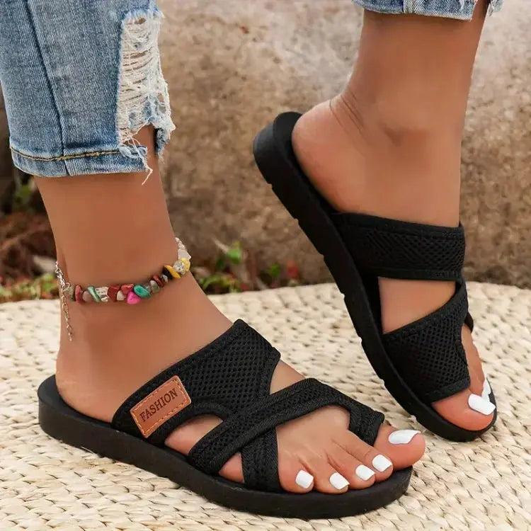 Crisscross Slide Sandals-Lunova Fashion