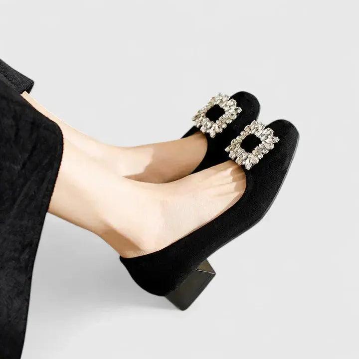 Crystal Buckle Pumps-Lunova Fashion