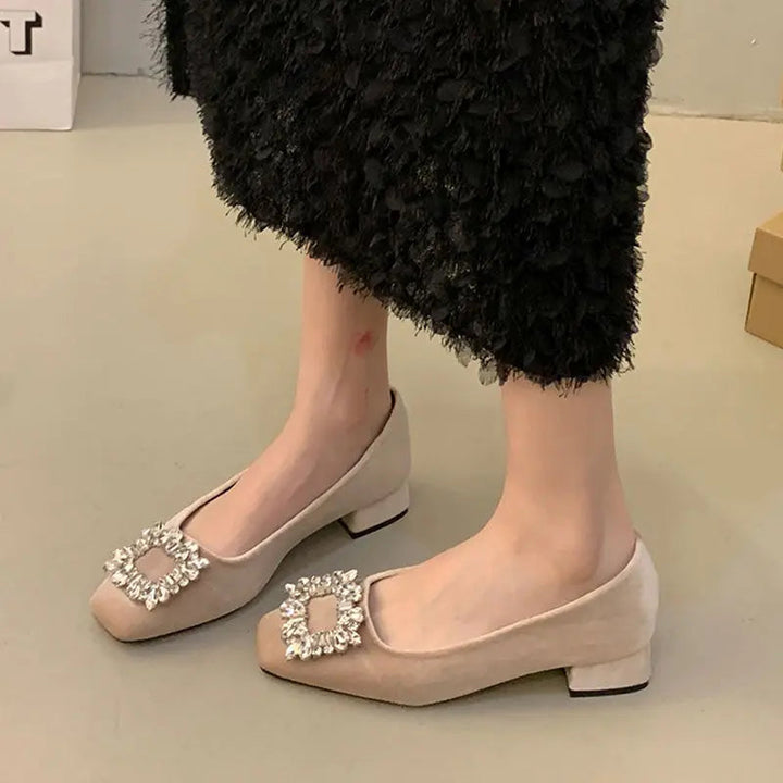 Crystal Buckle Pumps-Lunova Fashion