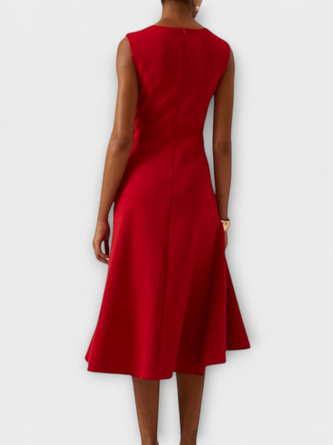 Woman wearing Draped Midi Dress — view 2 | Lunova