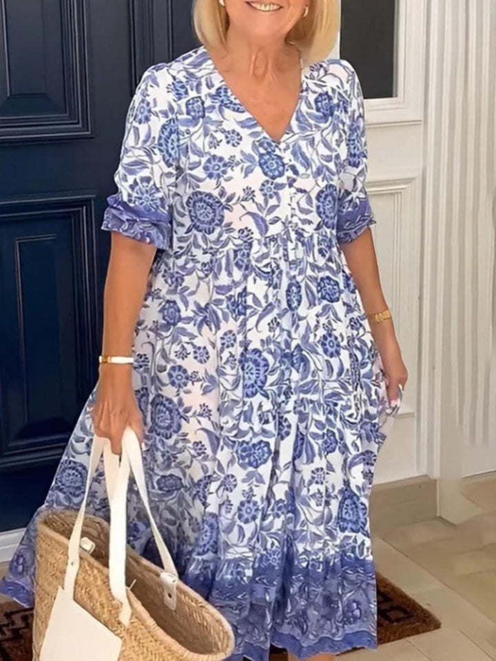 Floral Maxi Dress-Lunova Fashion