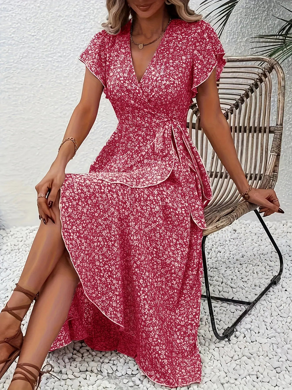 Floral Maxi Dress-Lunova Fashion