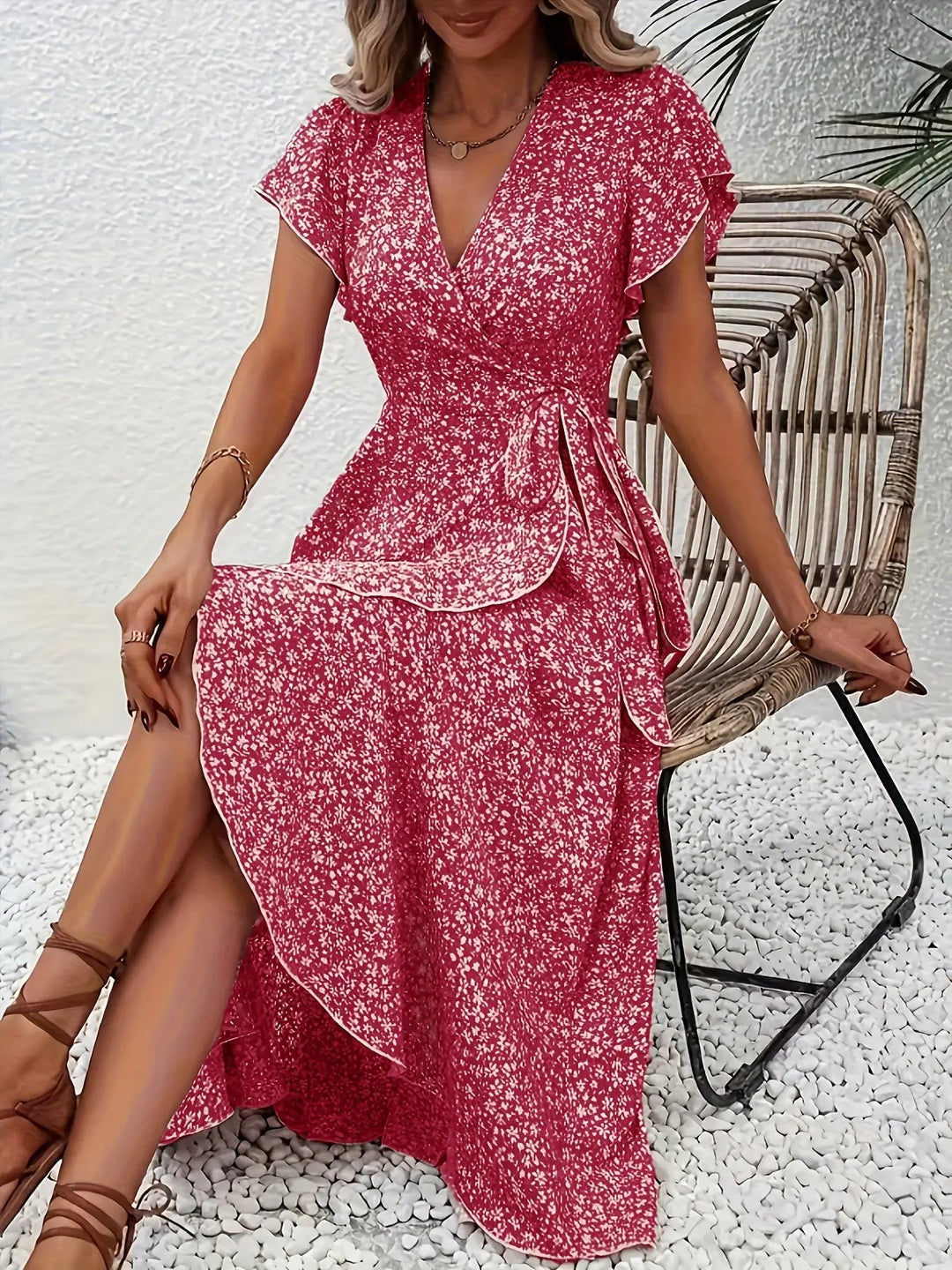 Floral Maxi Dress-Lunova Fashion