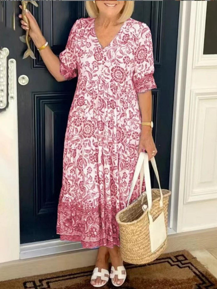 Floral Maxi Dress-Lunova Fashion