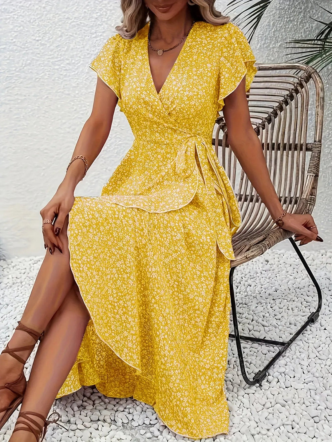 Floral Maxi Dress-Lunova Fashion