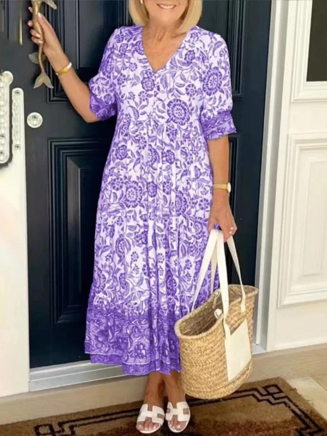 Floral Maxi Dress-Lunova Fashion