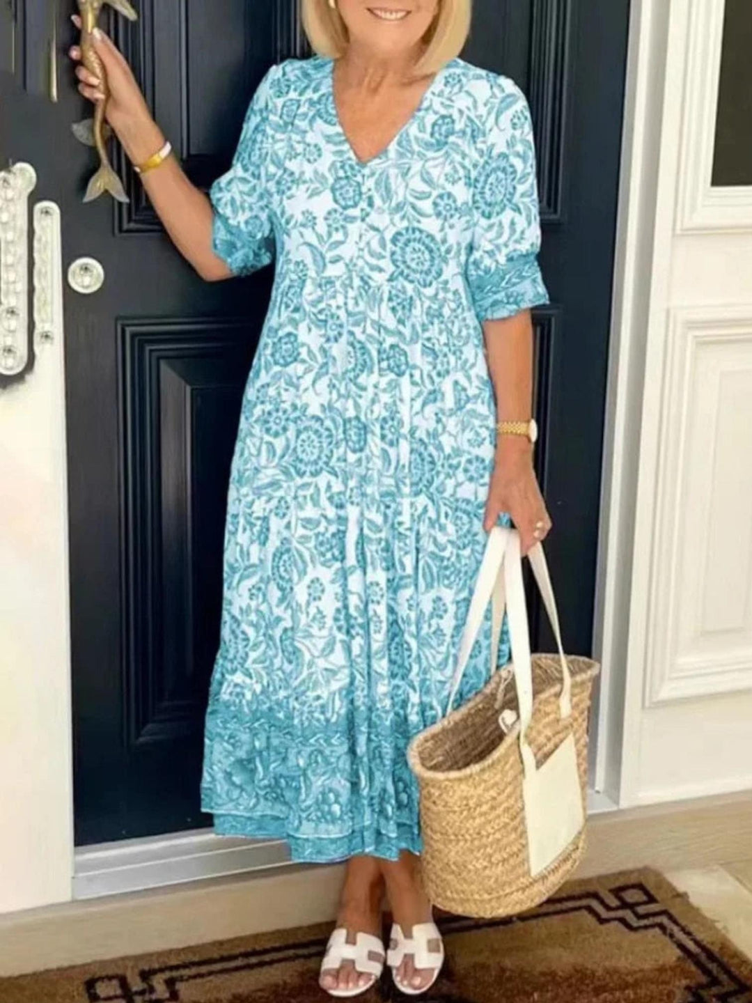 Floral Maxi Dress-Lunova Fashion