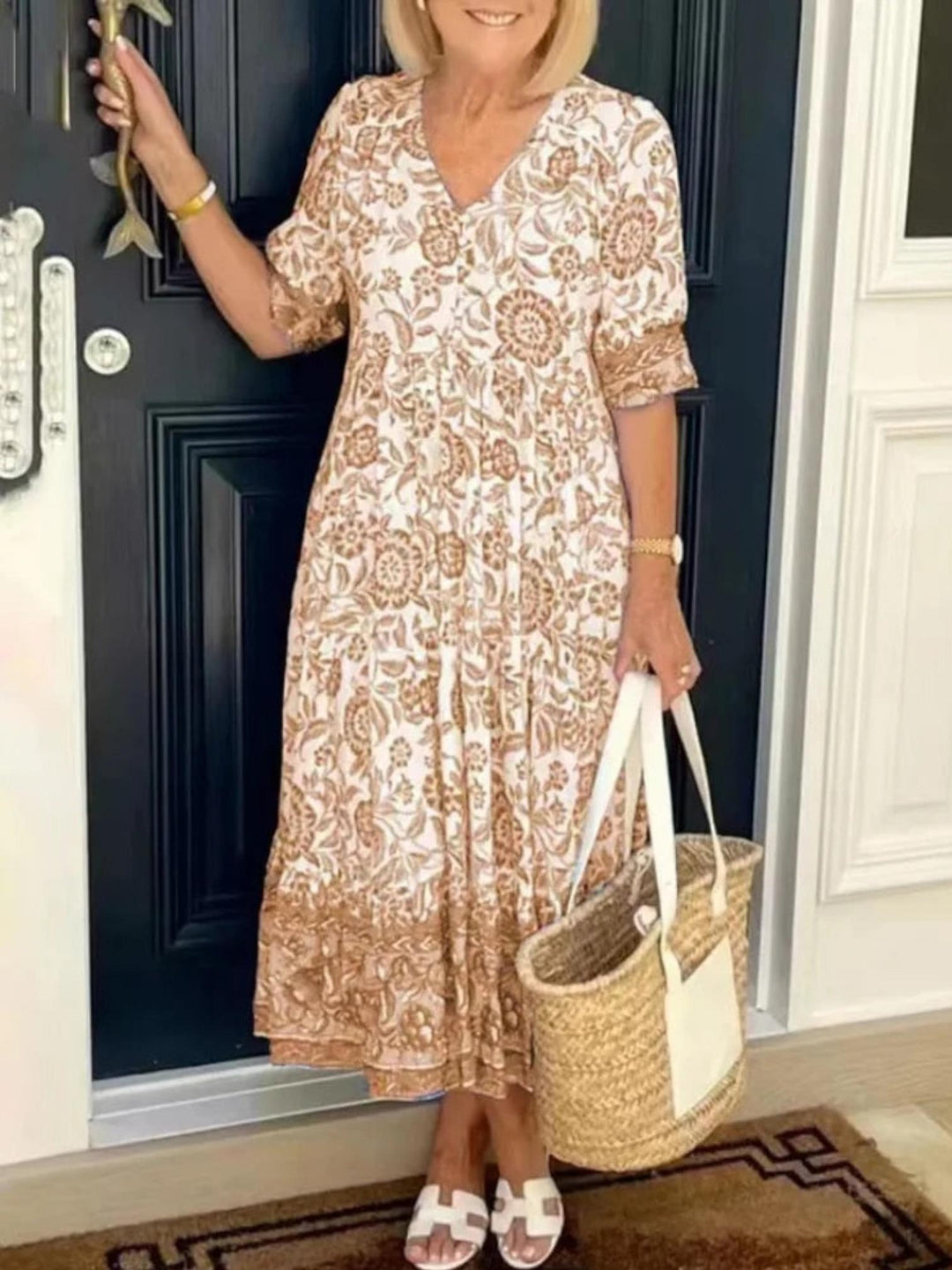 Floral Maxi Dress-Lunova Fashion