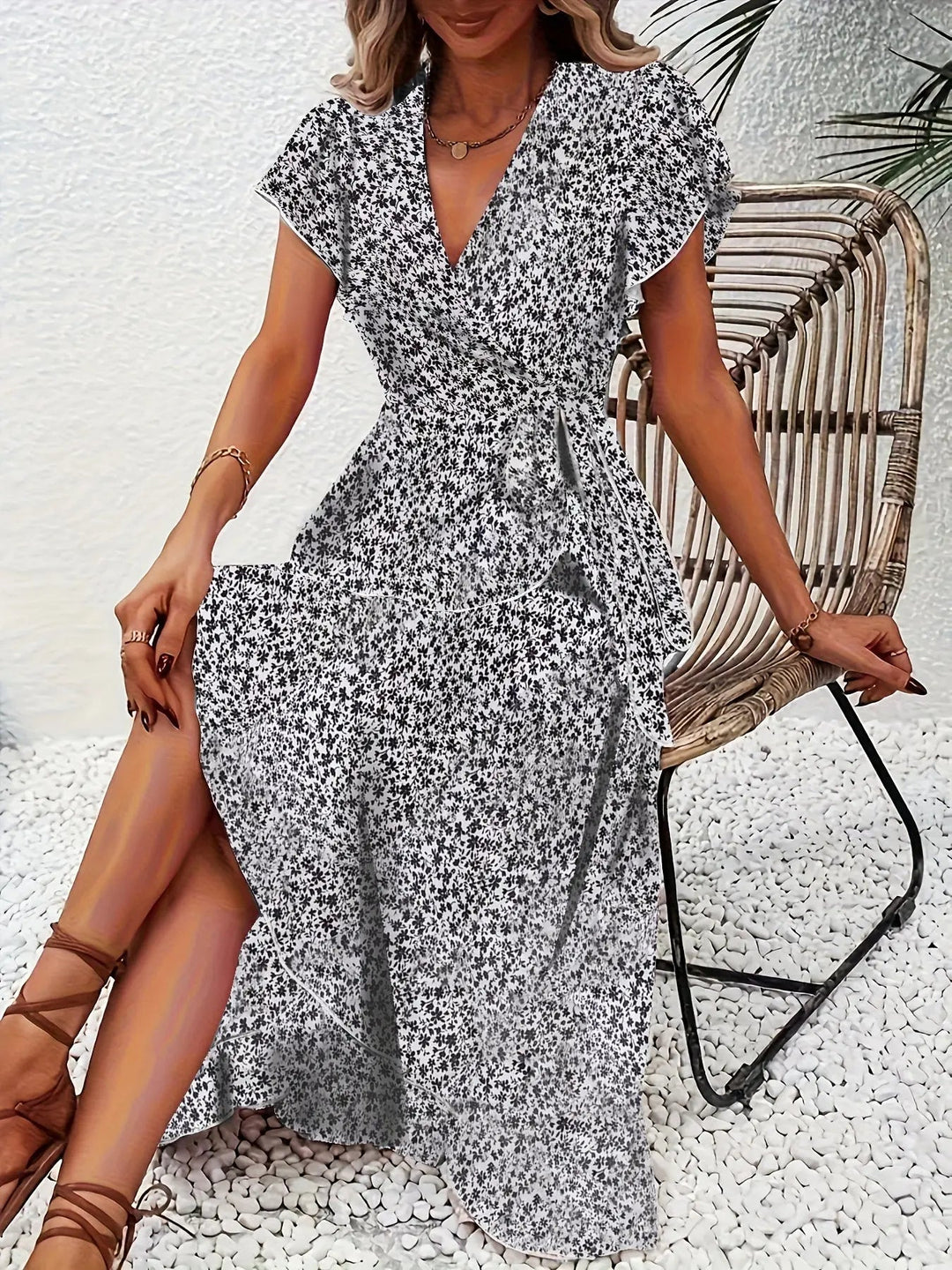 Floral Maxi Dress-Lunova Fashion