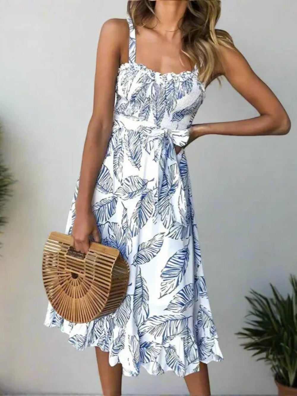 Floral Midi Dress-Lunova Fashion