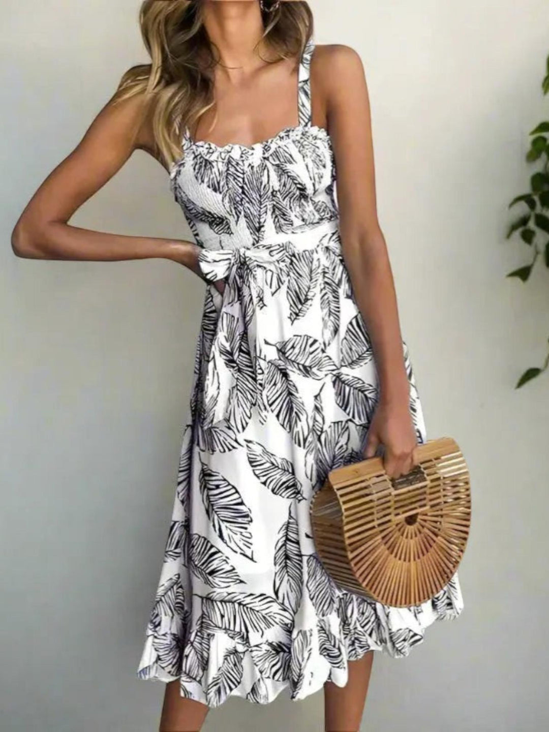 Floral Midi Dress-Lunova Fashion