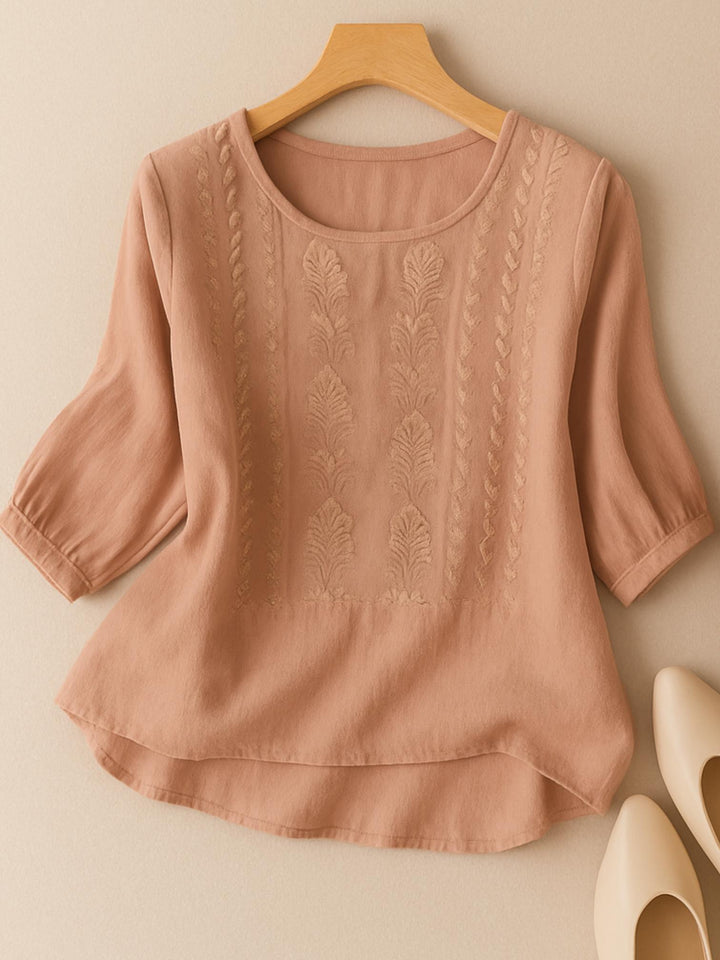 Floral Relaxed Blouse-Lunova Fashion