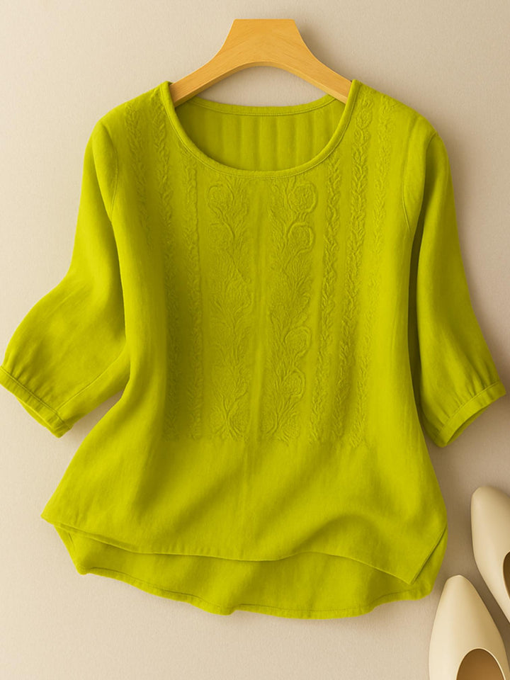 Floral Relaxed Blouse-Lunova Fashion