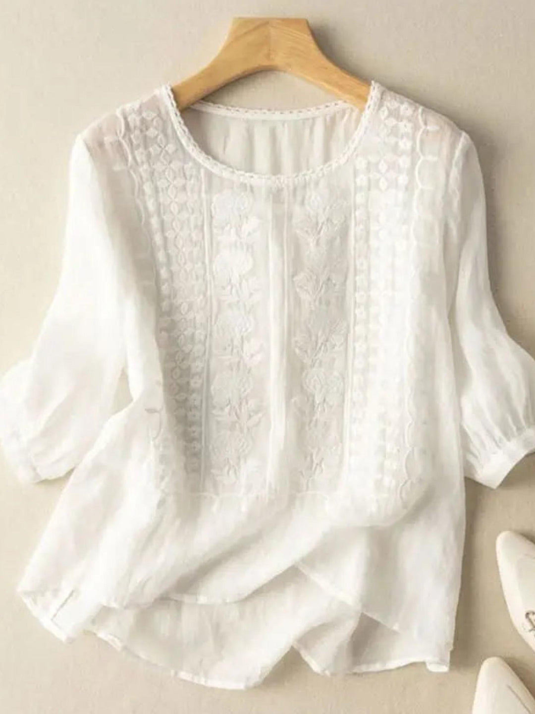 Floral Relaxed Blouse-Lunova Fashion