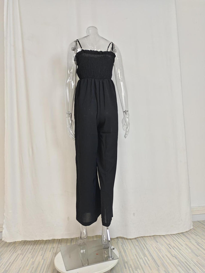 Woman wearing Jumpsuit Romper with relaxed, full-length — view 2 | Lunova