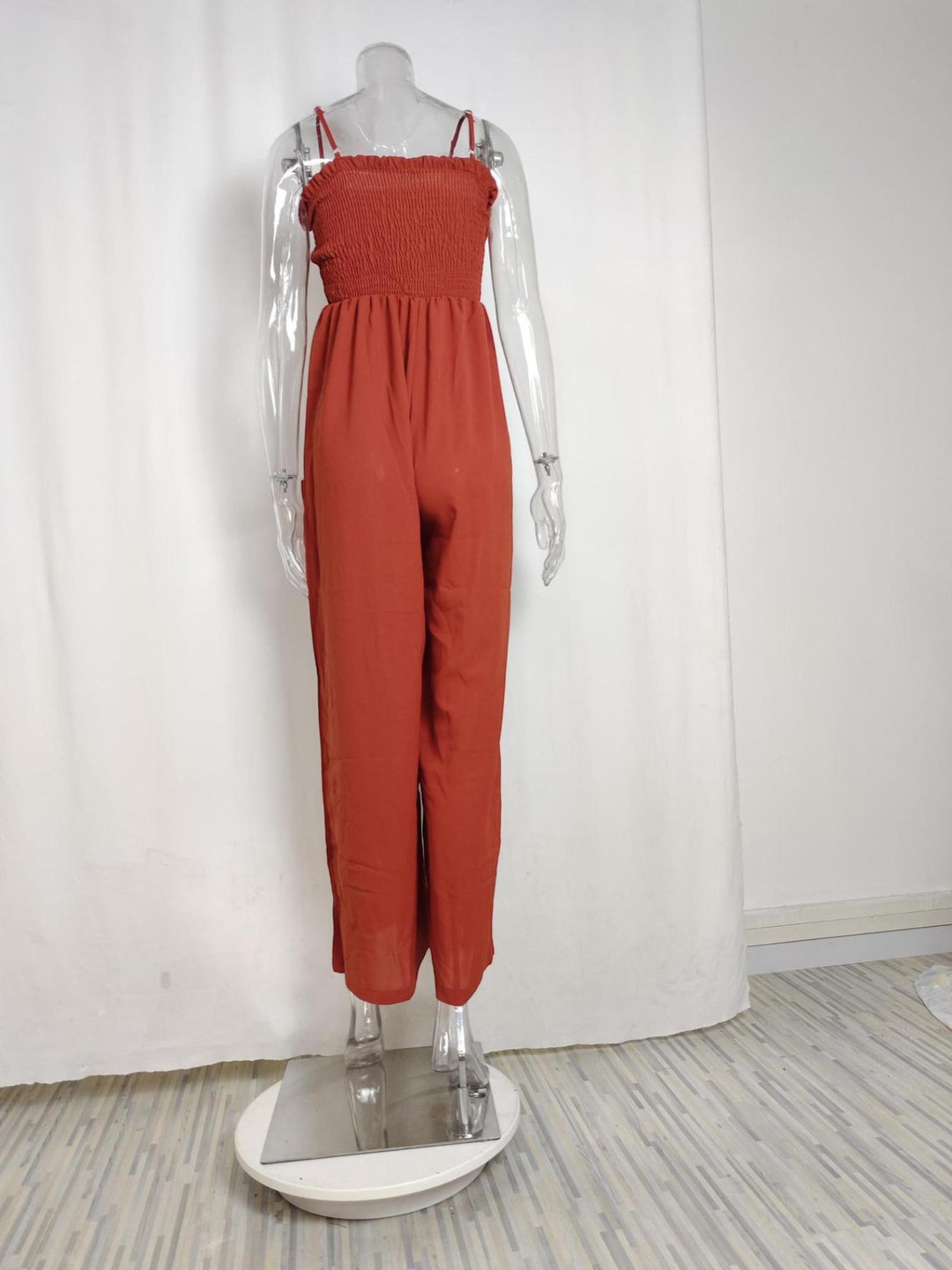 Woman wearing Jumpsuit Romper with relaxed, full-length — view 3 | Lunova
